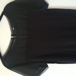 H&M Top With Sheer Neckline and Sleeves
